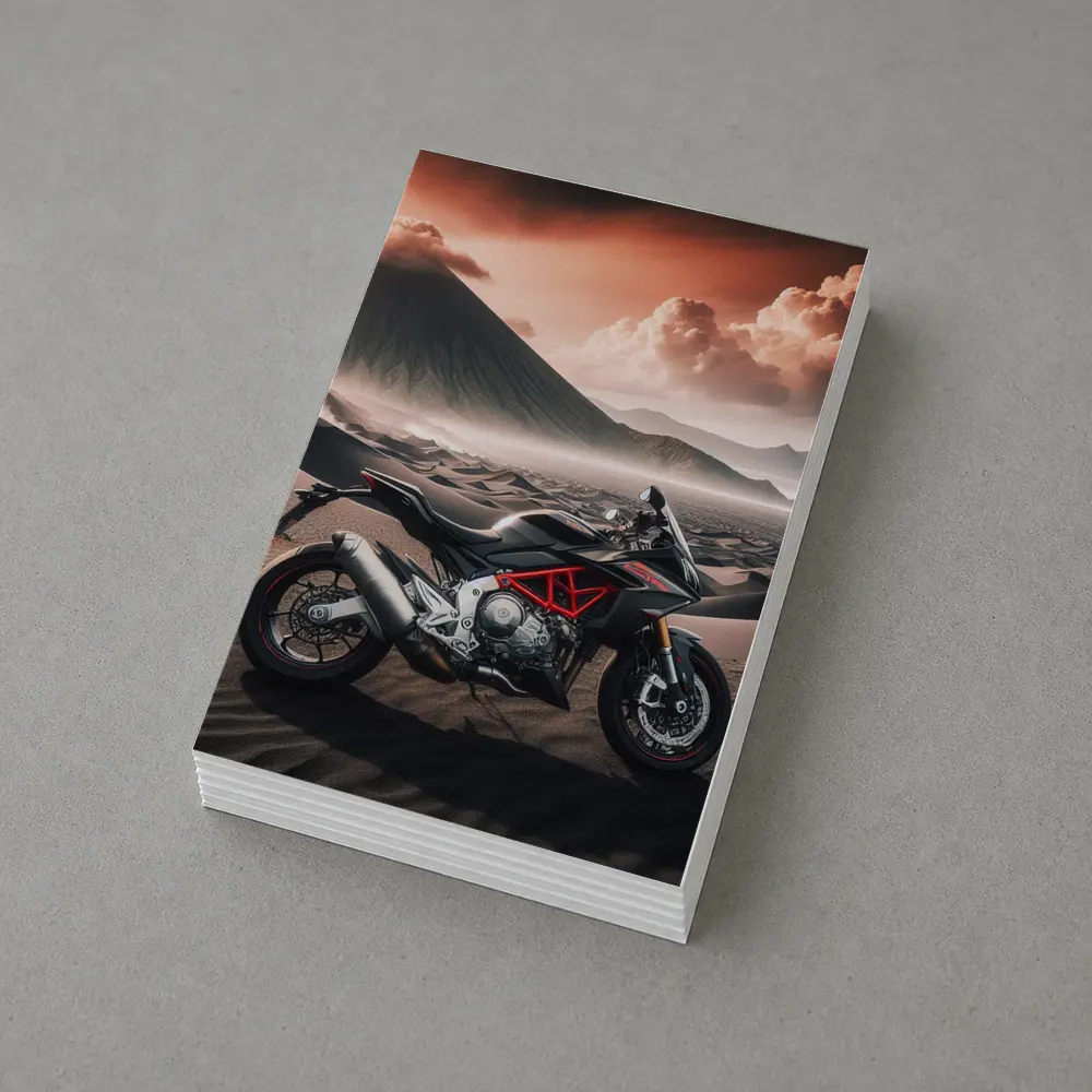 Aprilia Motorcycle Black Desert Volcanic Landscape – Postcards