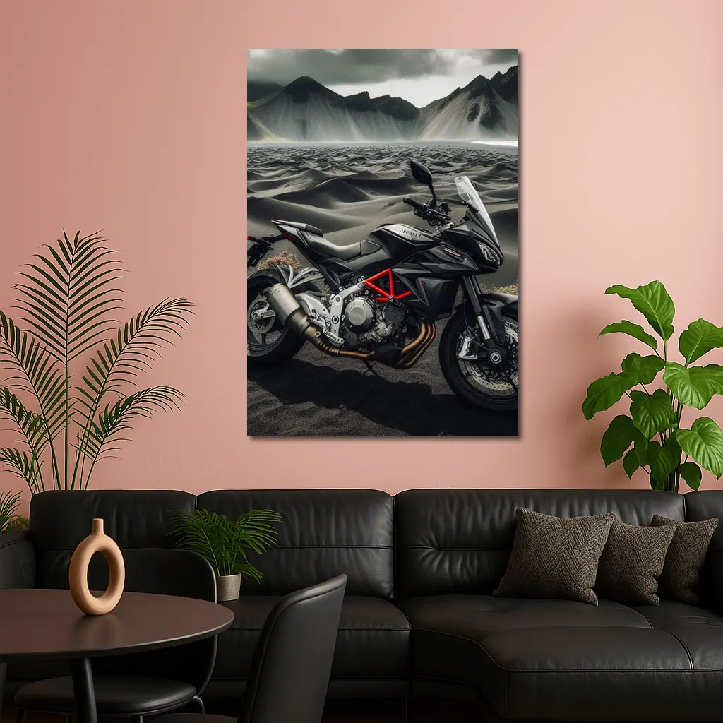 MV Agusta Motorcycle Dark Volcanic Desert Landscape – Wall Art