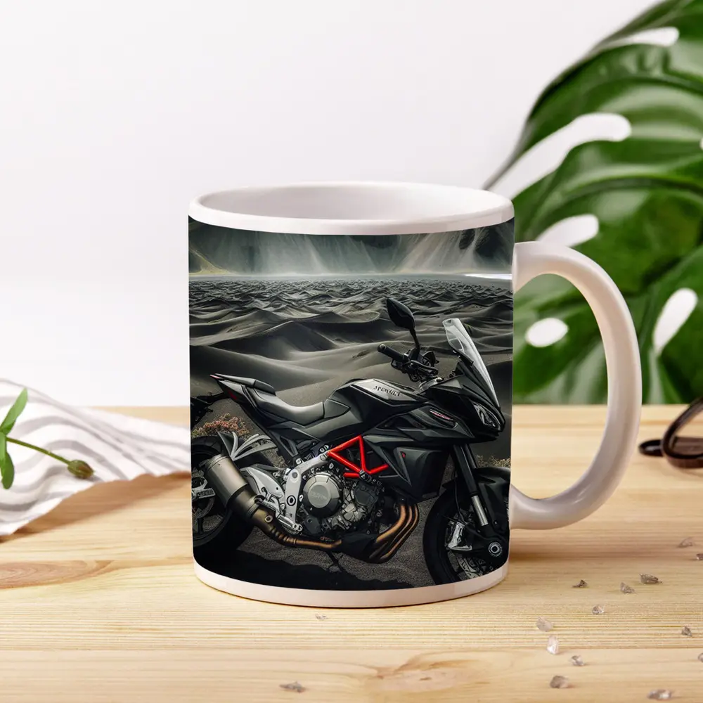 MV Agusta Motorcycle Dark Volcanic Desert Landscape – Mugs