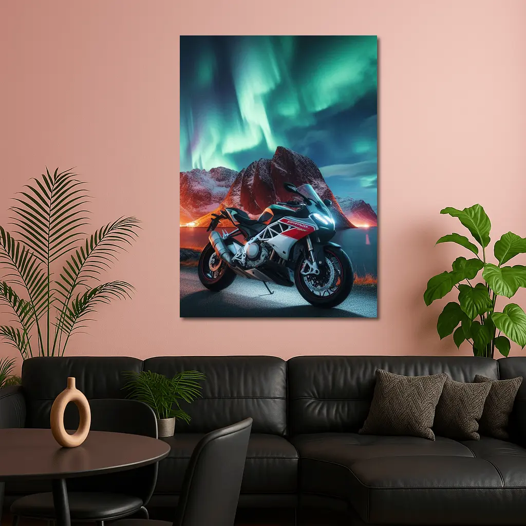 Aprilia Sport Bike Northern Lights Night – Wall Art