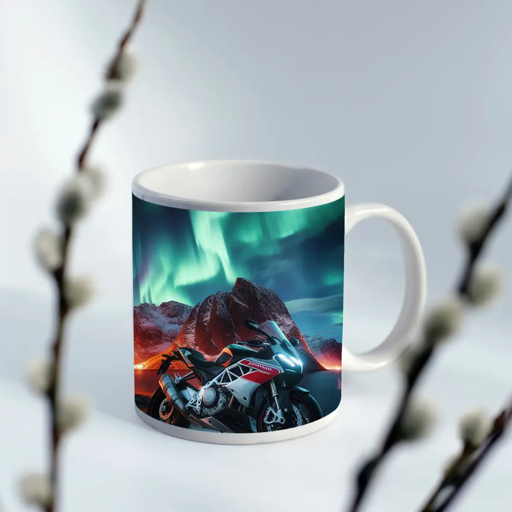 Aprilia Sport Bike Northern Lights Night – Mugs