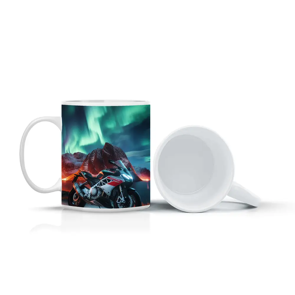 Aprilia Sport Bike Northern Lights Night – Mugs