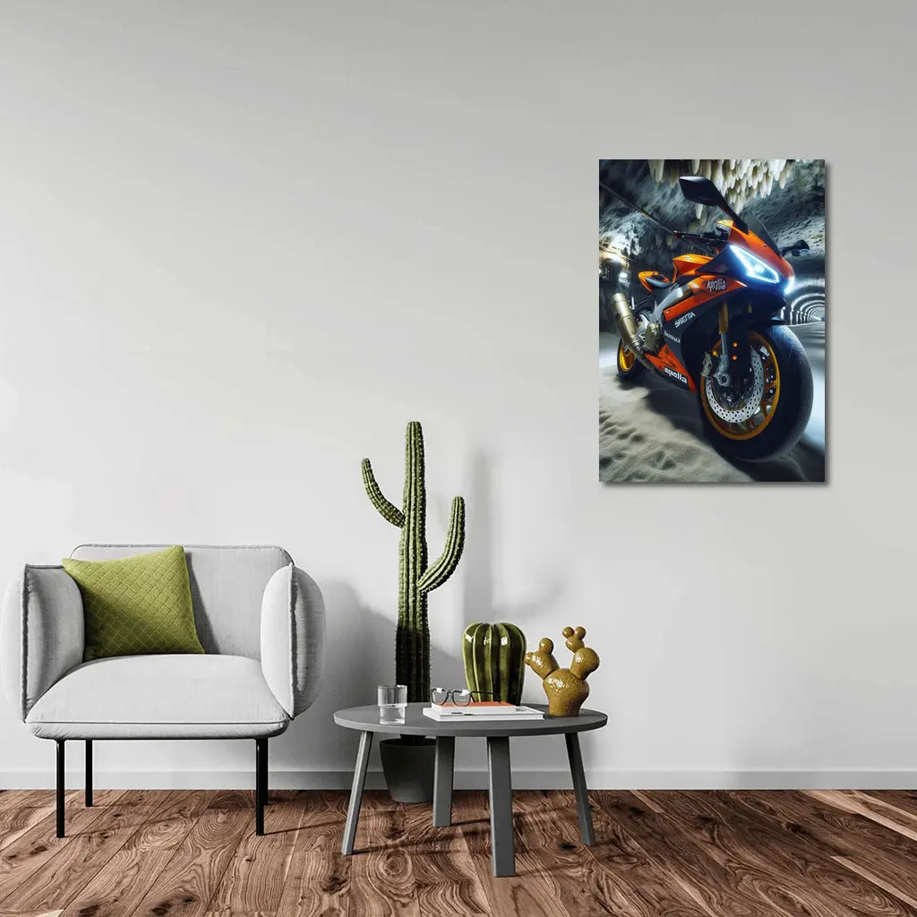 Aprilia Sport Bike Inside Cave Tunnel – Wall Art