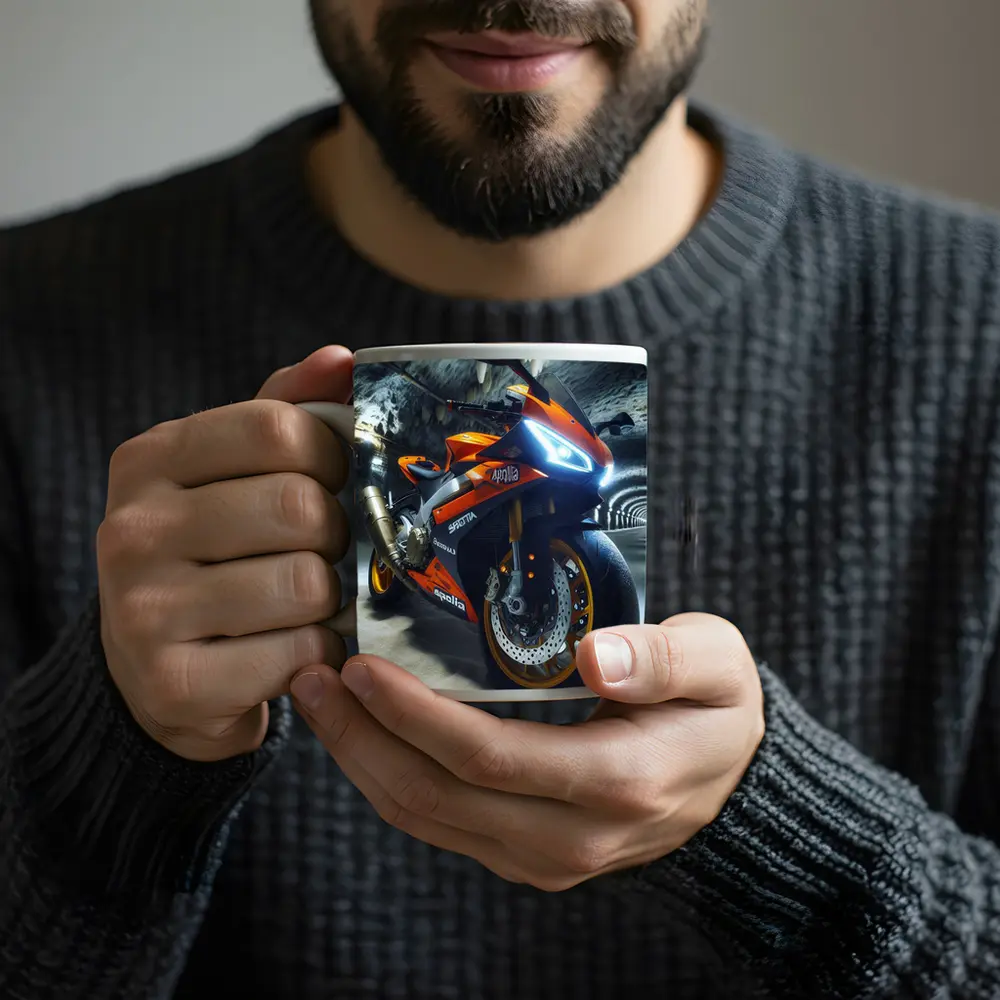 Aprilia Sport Bike Inside Cave Tunnel – Mugs