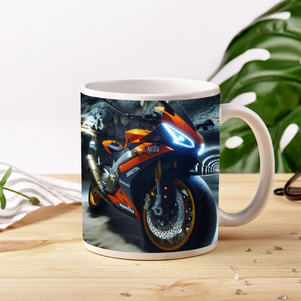 Aprilia Sport Bike Inside Cave Tunnel – Mugs