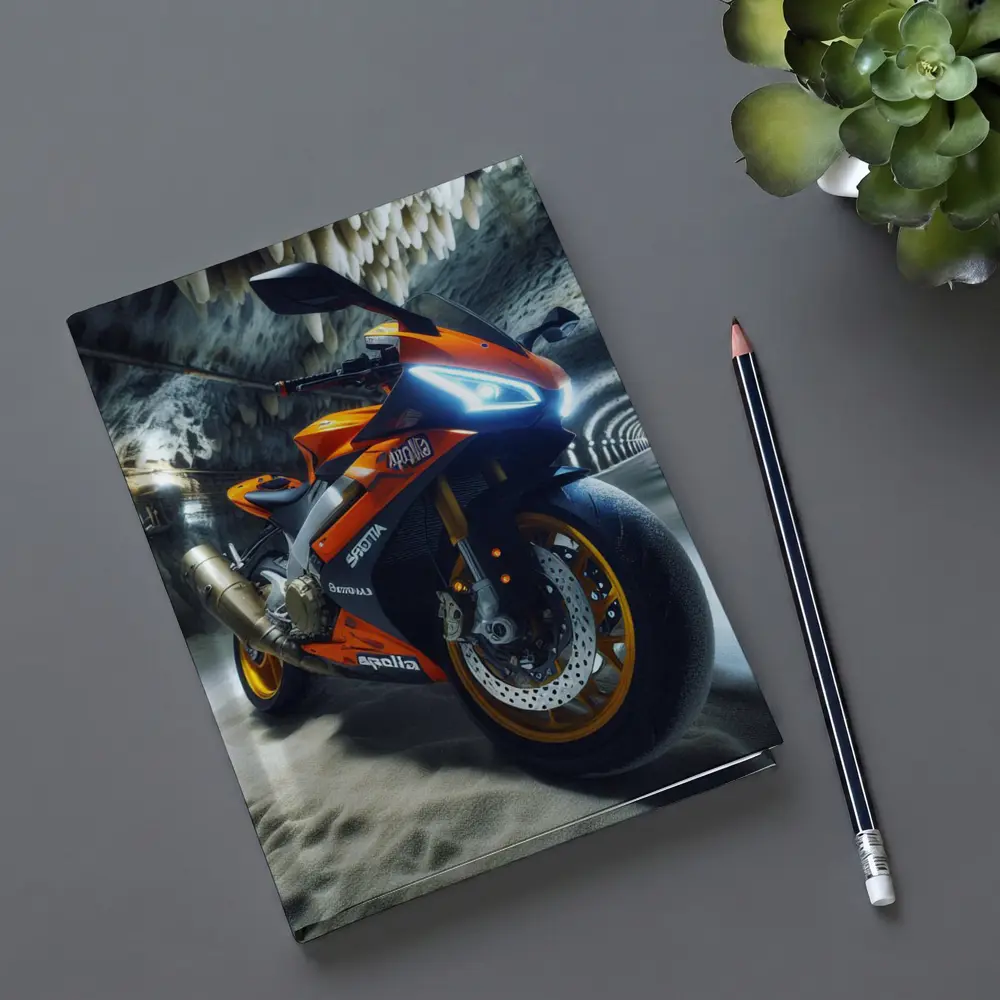 Aprilia Sport Bike Inside Cave Tunnel – Notebooks