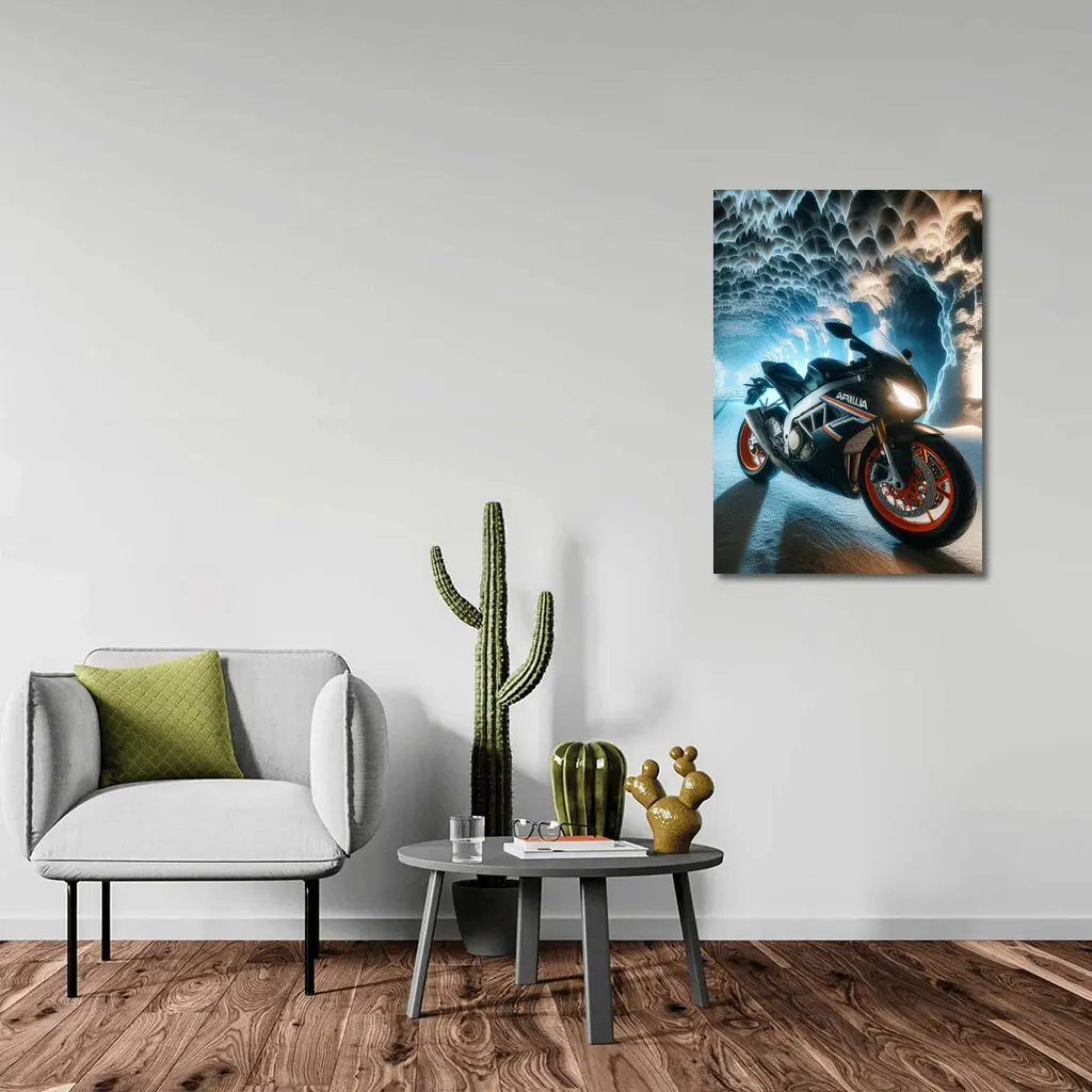 Aprilia Superbike Inside Icy Cave Tunnel – Wall Art