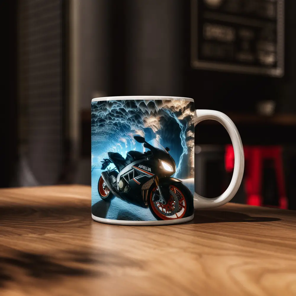 Aprilia Superbike Inside Icy Cave Tunnel – Mugs