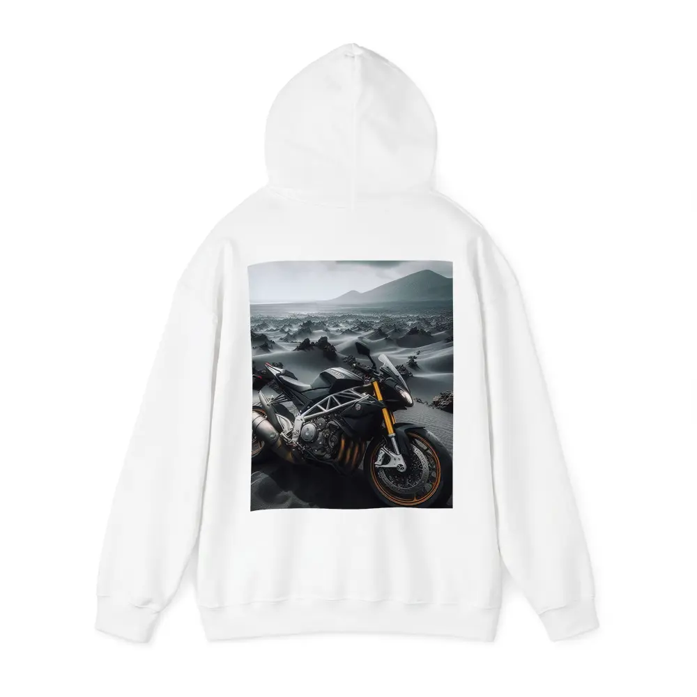 Aprilia Streetfighter Motorcycle Volcanic Desert Landscape – Hoodies