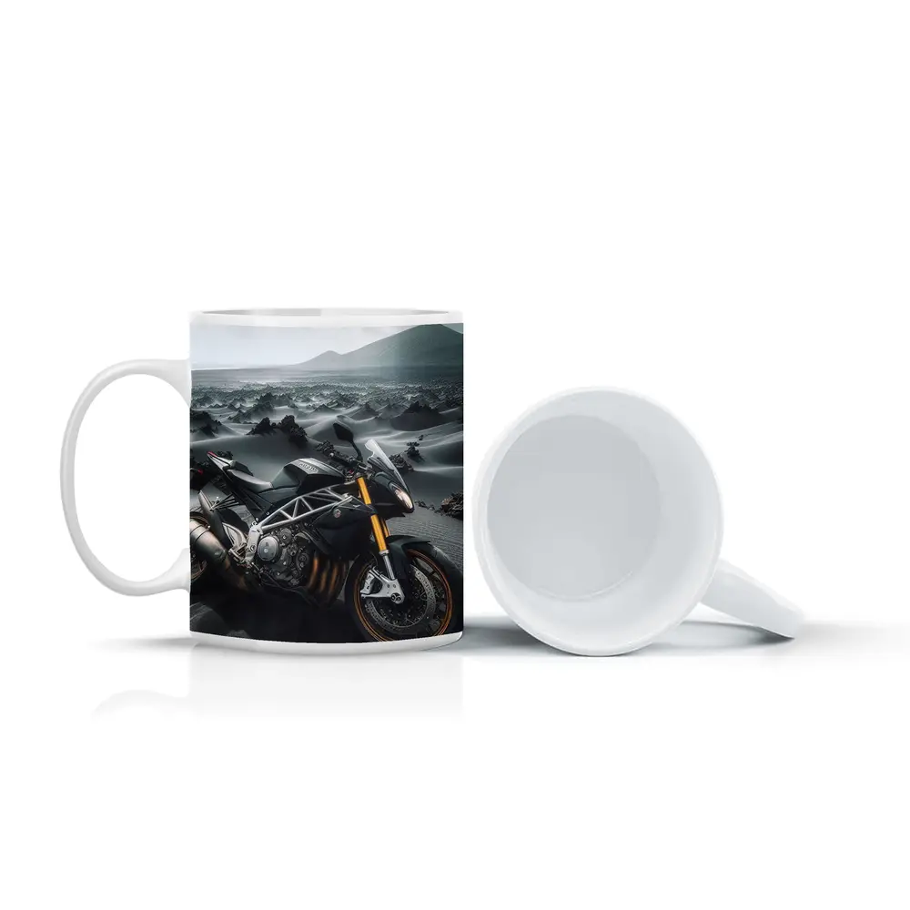 Aprilia Streetfighter Motorcycle Volcanic Desert Landscape – Mugs