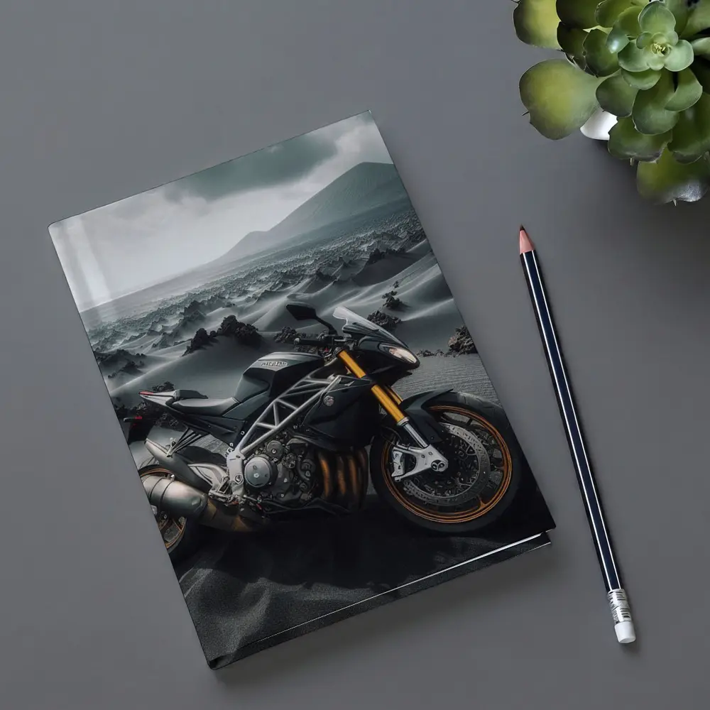 Aprilia Streetfighter Motorcycle Volcanic Desert Landscape – Notebooks