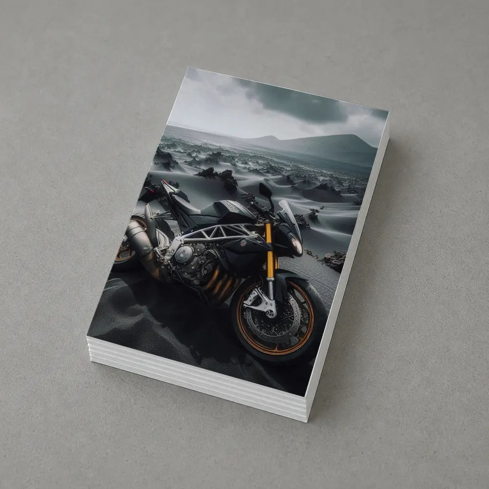Aprilia Streetfighter Motorcycle Volcanic Desert Landscape – Postcards