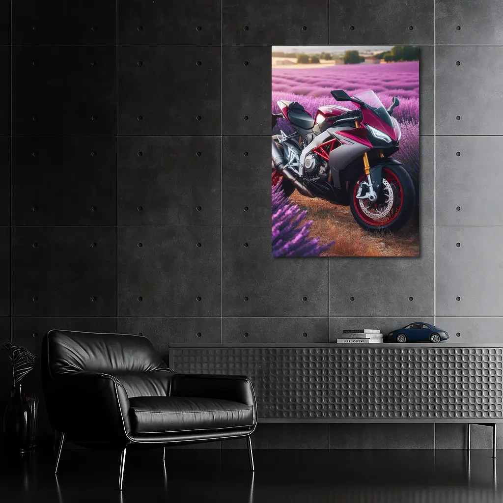 Aprilia Sport Bike Lavender Field Background – Wall Art