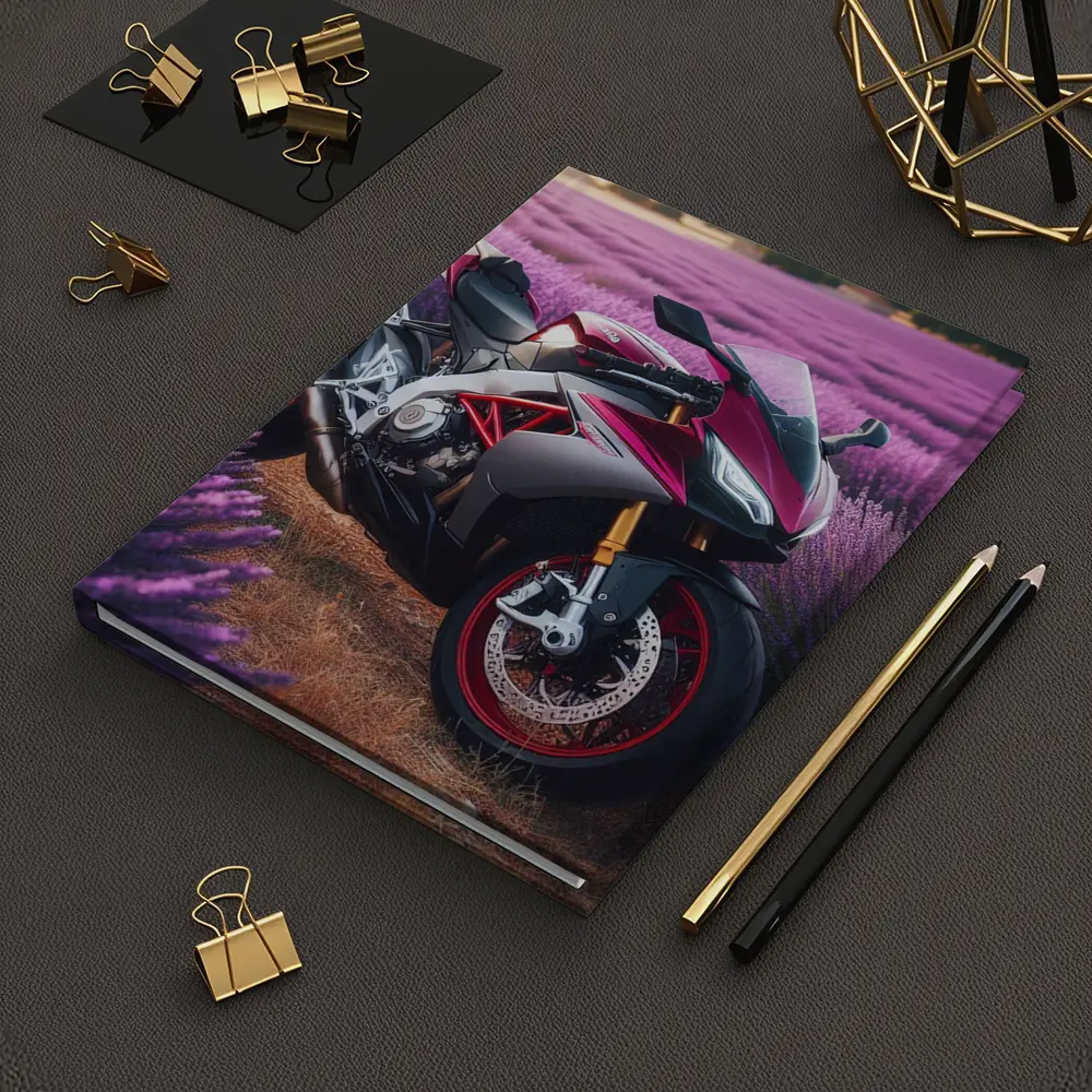 Aprilia Sport Bike Lavender Field Background – Notebooks