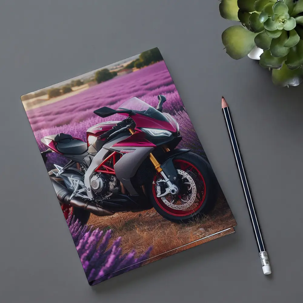 Aprilia Sport Bike Lavender Field Background – Notebooks