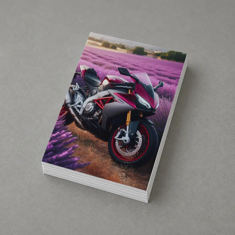 Aprilia Sport Bike Lavender Field Background – Postcards