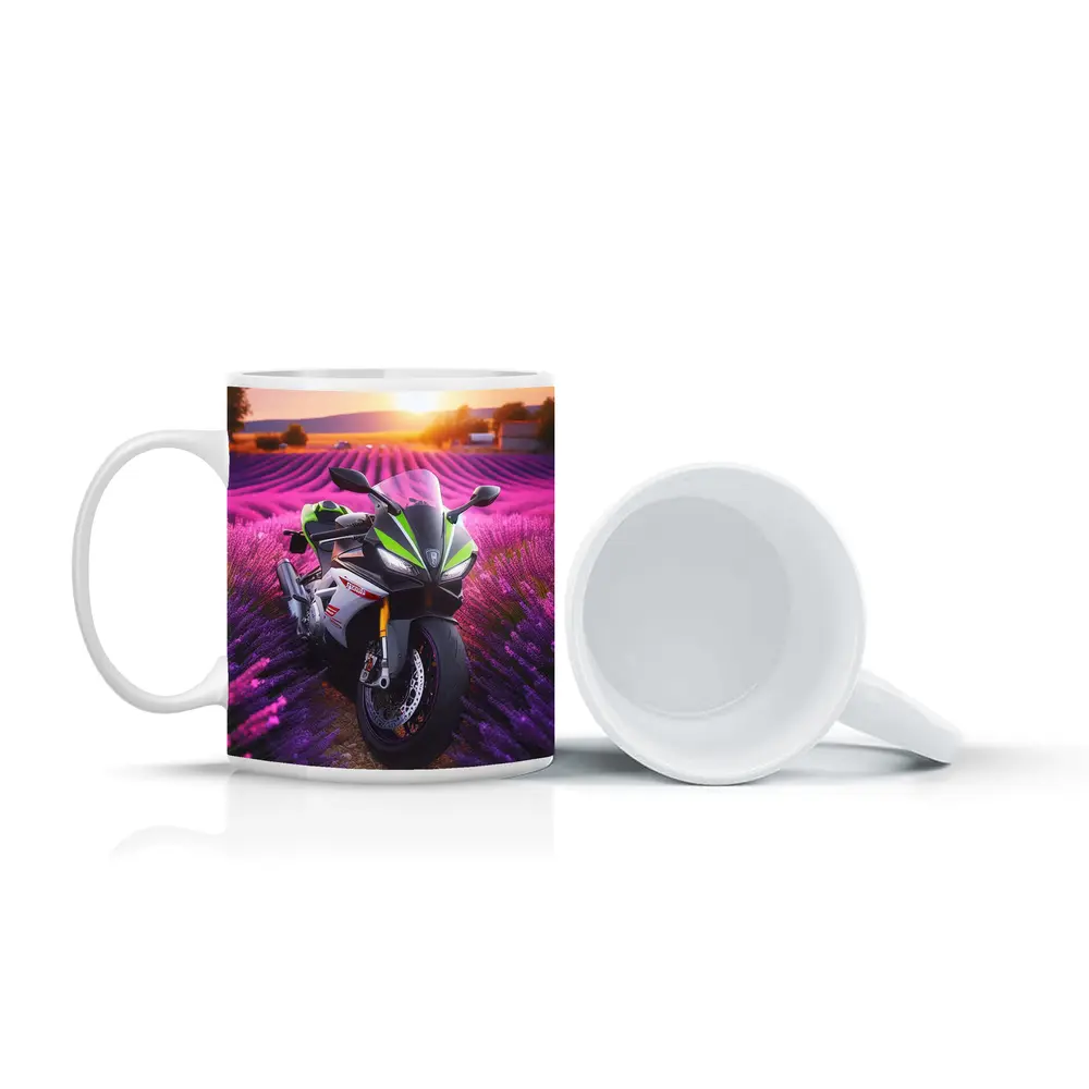 Sport Bike Superbike Lavender Fields Sunset – Mugs