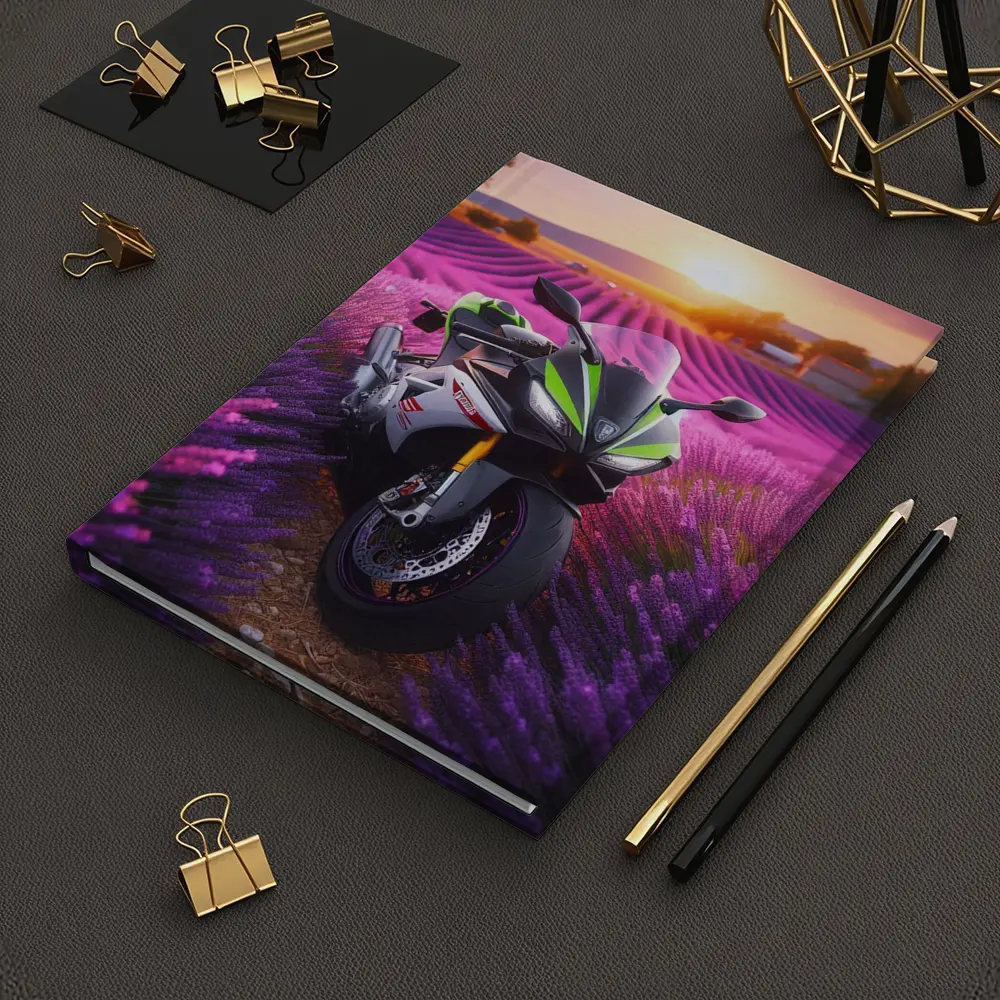 Sport Bike Superbike Lavender Fields Sunset – Notebooks