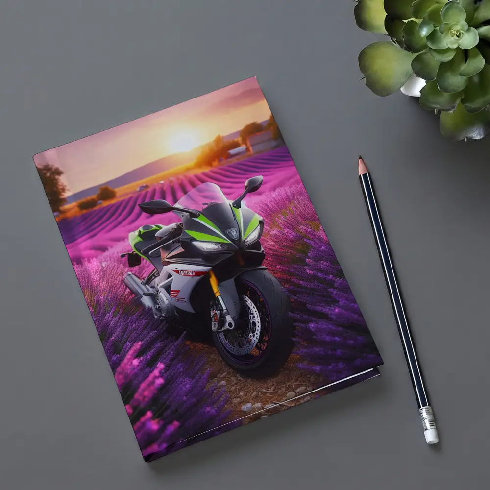 Sport Bike Superbike Lavender Fields Sunset – Notebooks