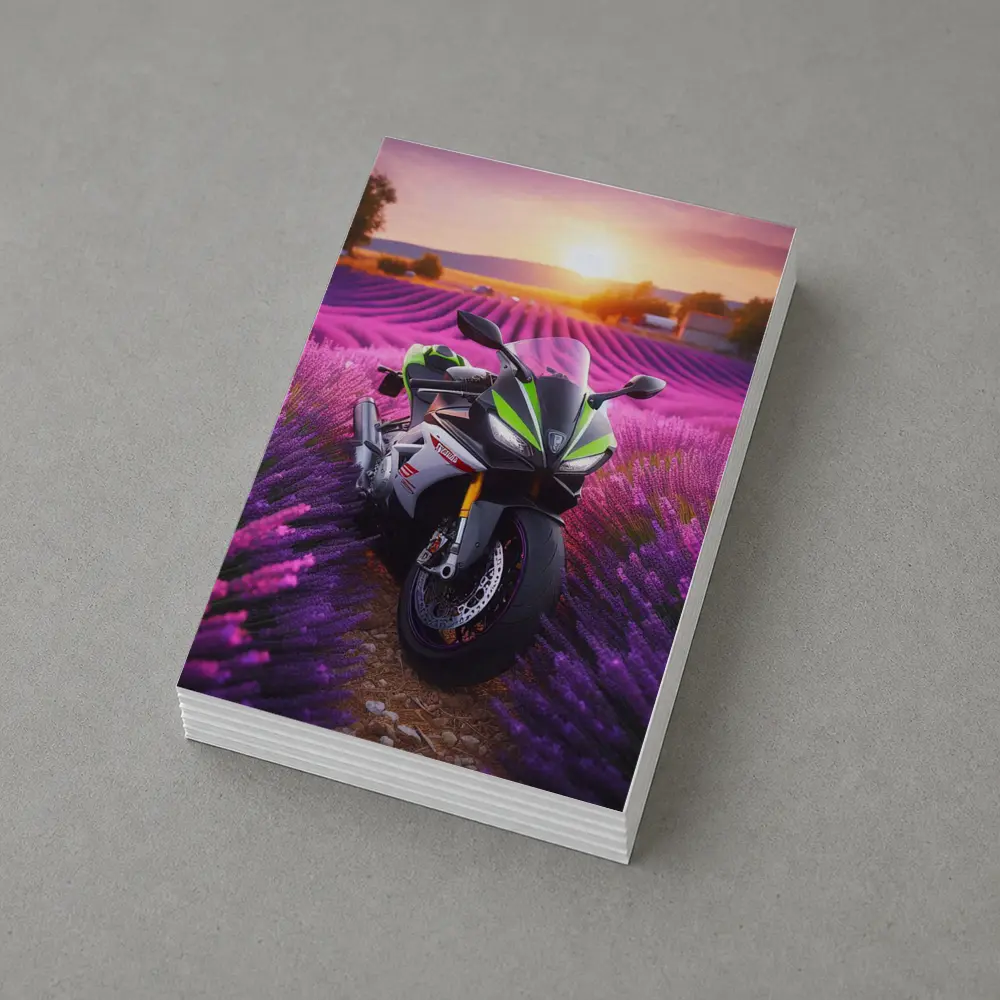 Sport Bike Superbike Lavender Fields Sunset – Postcards