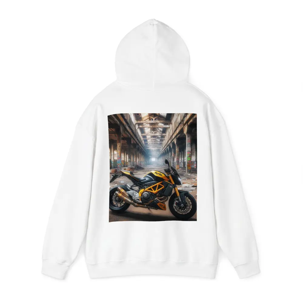 Aprilia Naked Bike Abandoned Industrial Warehouse – Hoodies