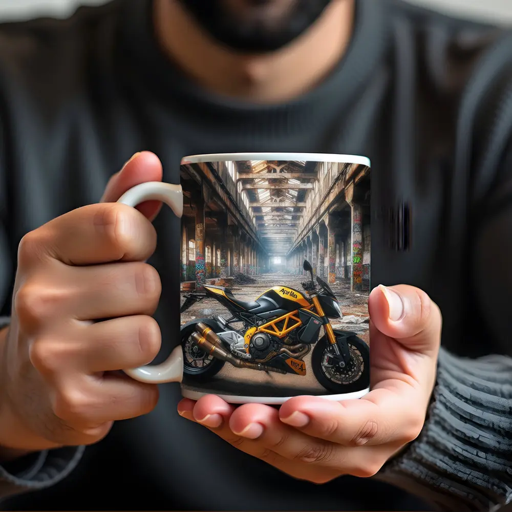 Aprilia Naked Bike Abandoned Industrial Warehouse – Mugs