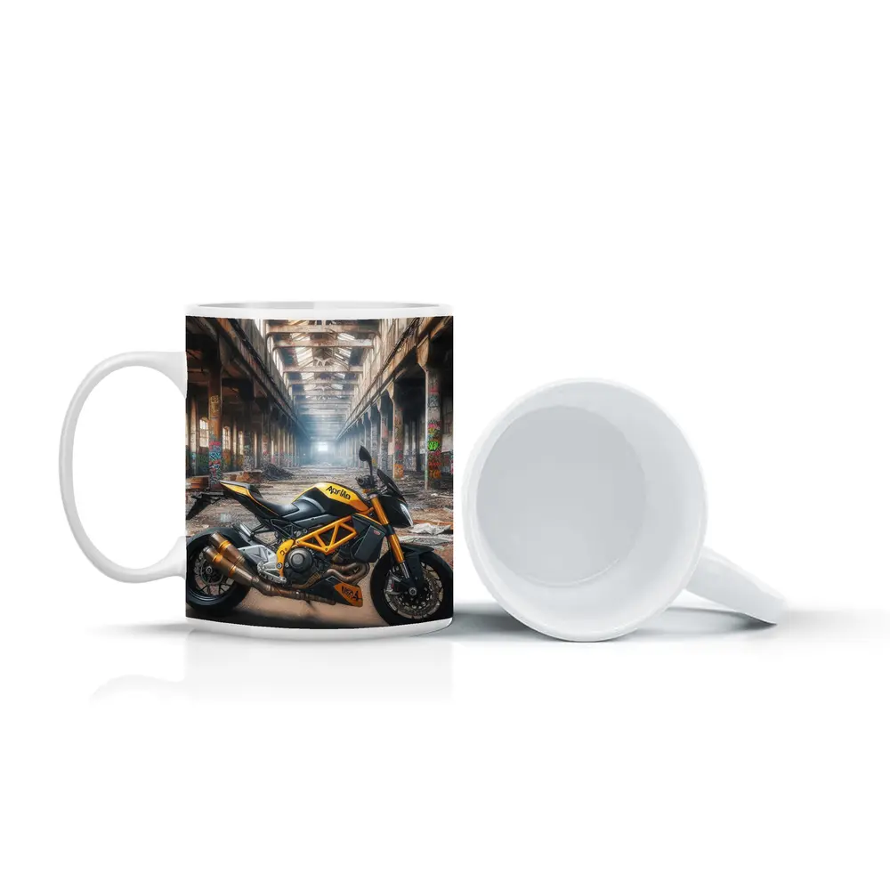 Aprilia Naked Bike Abandoned Industrial Warehouse – Mugs