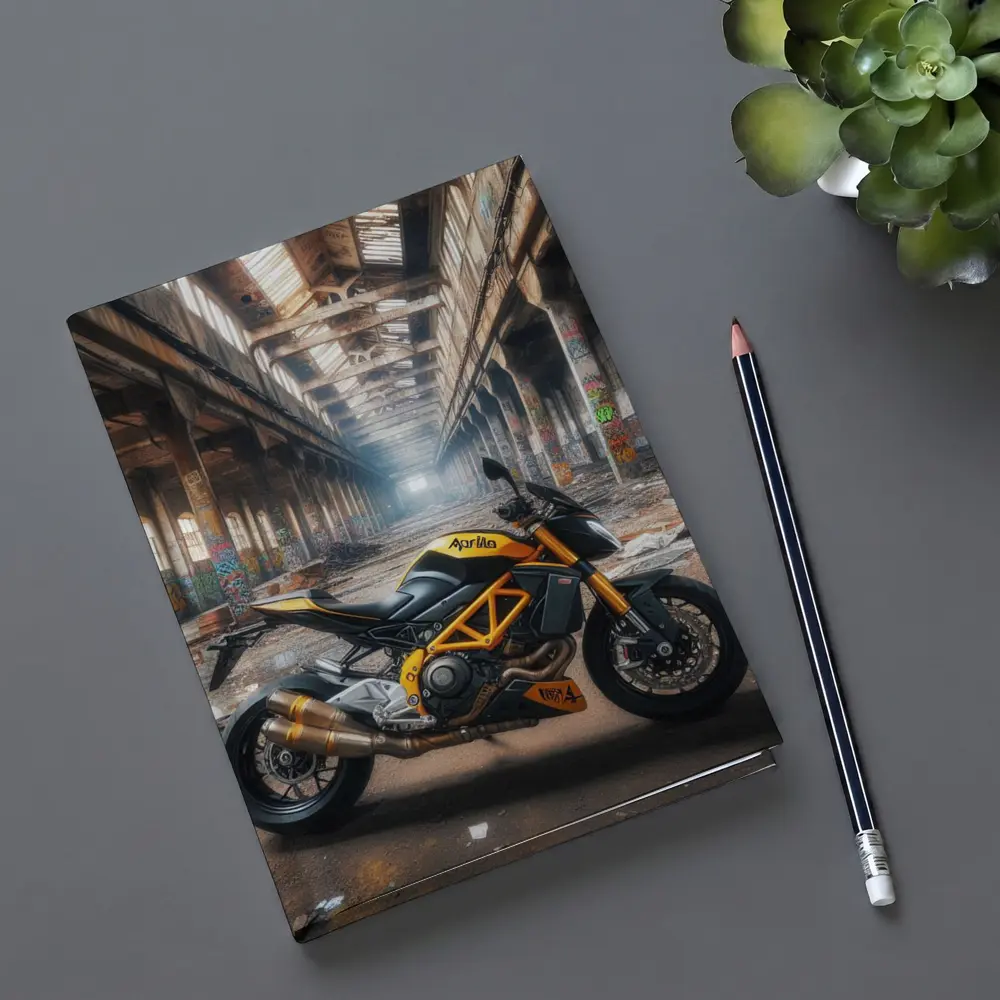 Aprilia Naked Bike Abandoned Industrial Warehouse – Notebooks