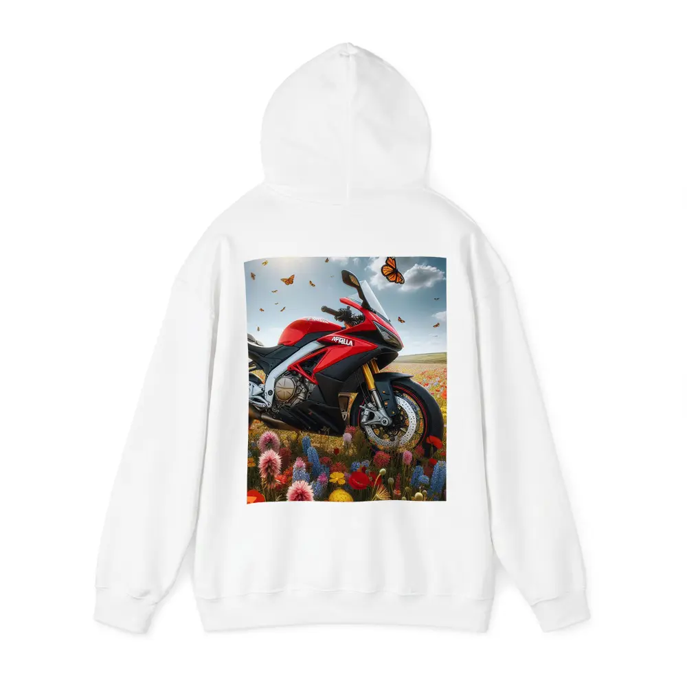Aprilia Motorcycle Red Among Wildflower Fields – Hoodies