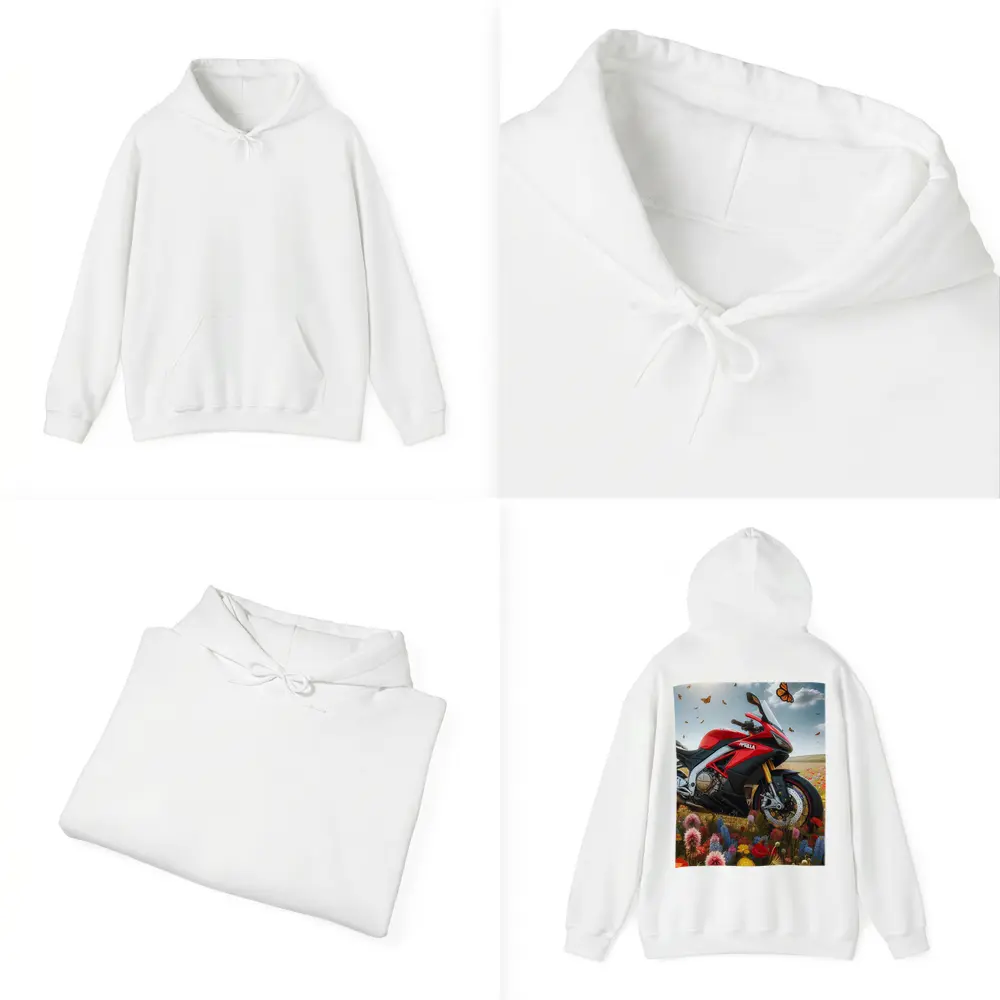Aprilia Motorcycle Red Among Wildflower Fields – Hoodies