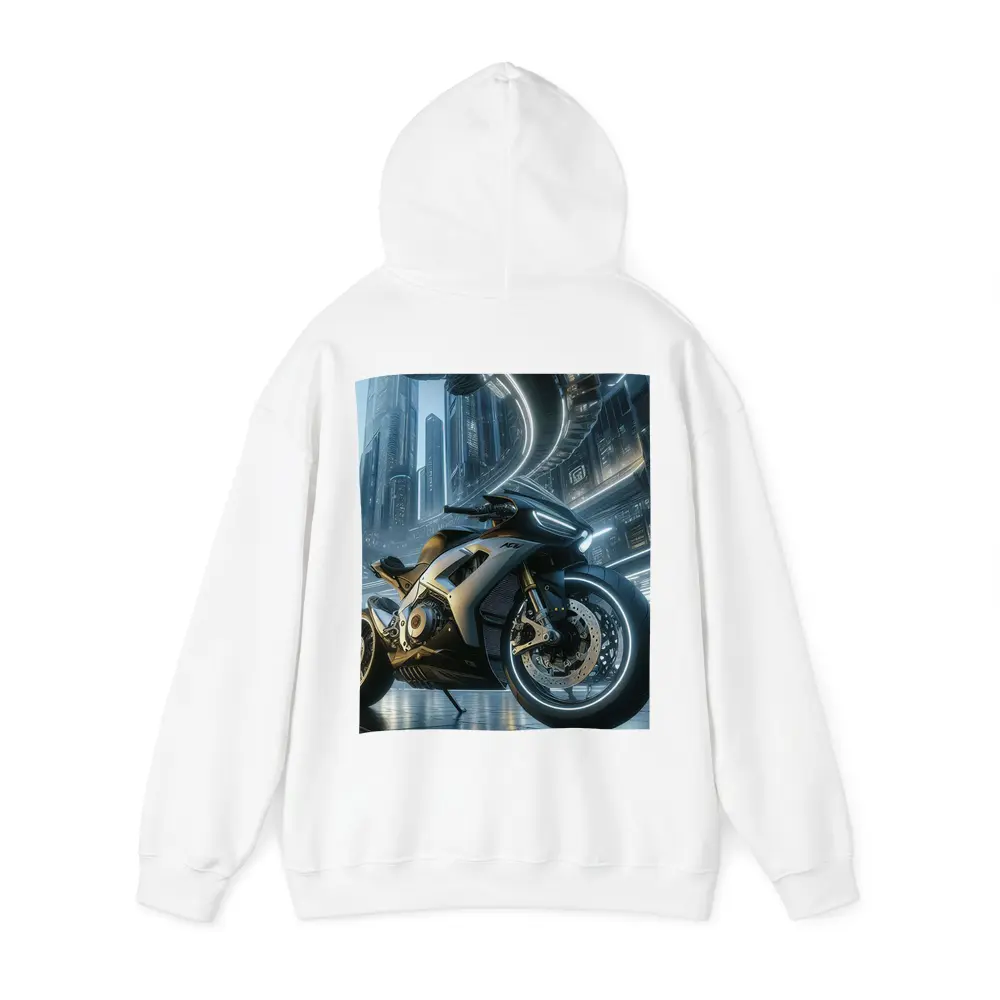 Futuristic Sport Bike Cyberpunk City Night – Hoodies