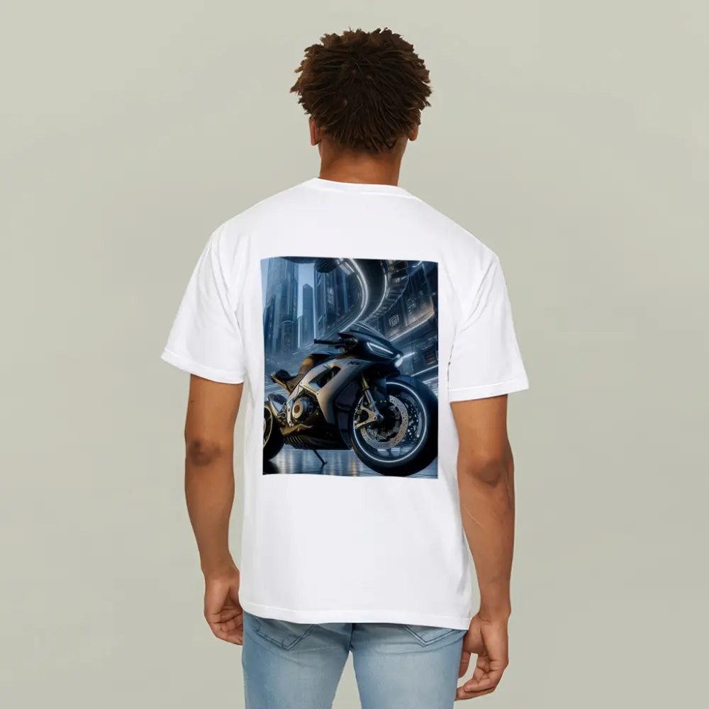 Futuristic Sport Bike Cyberpunk City Night – T-Shirts