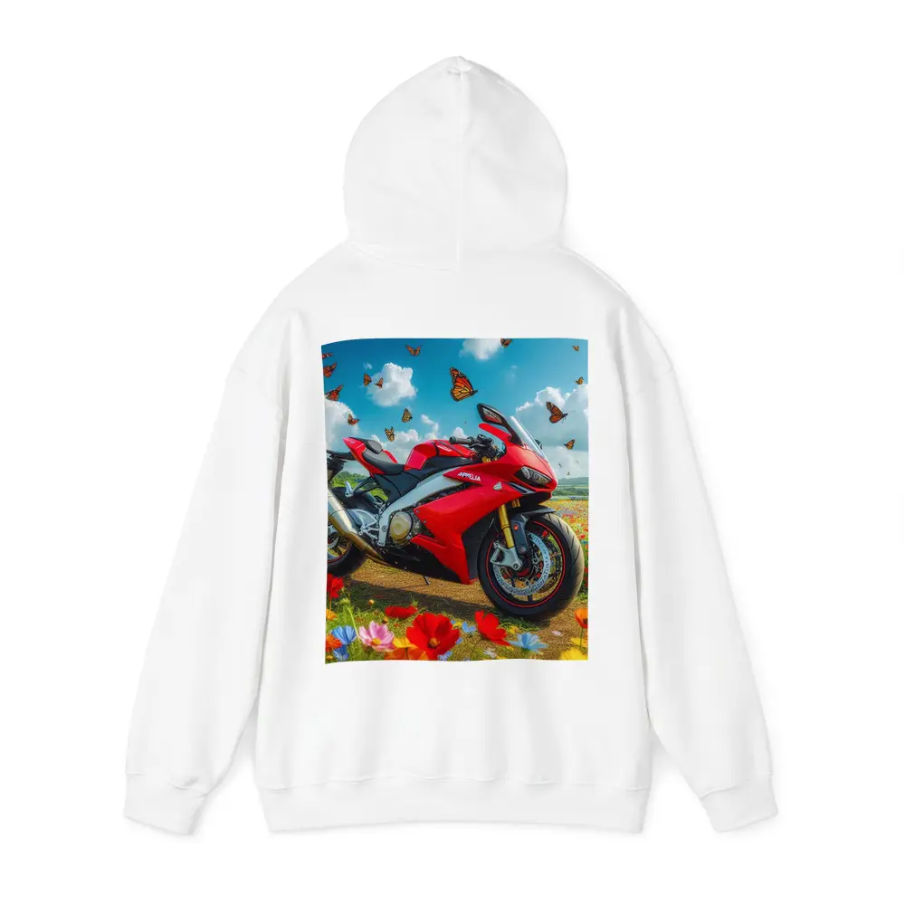 Red Aprilia Superbike Wildflowers Butterflies Sky – Hoodies