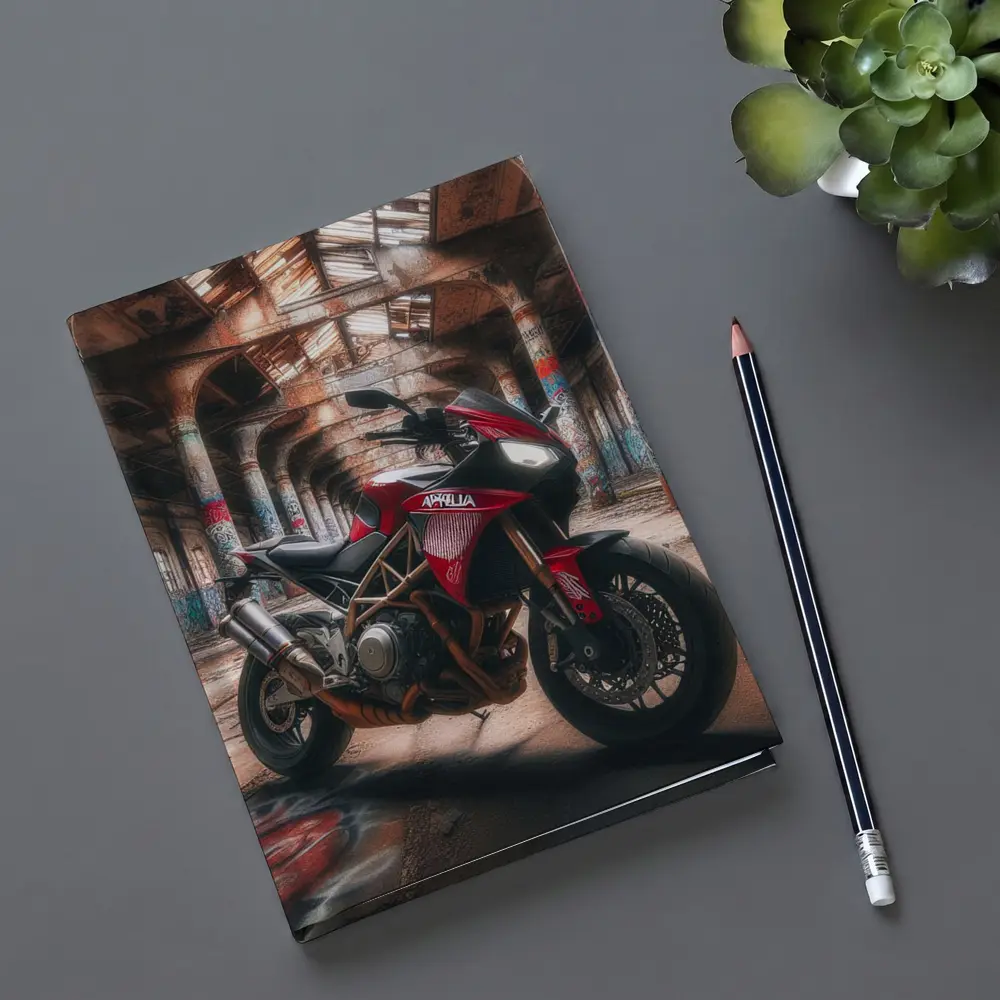 Aprilia Motorcycle Red Abandoned Industrial Hall – Notebooks