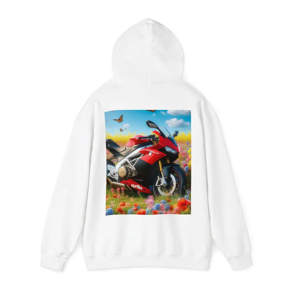 Aprilia Motorcycle Red Wildflower Field Butterflies – Hoodies