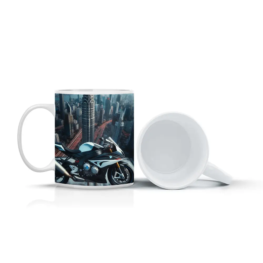 BMW S1000RR Sport Bike City Skyline – Mugs
