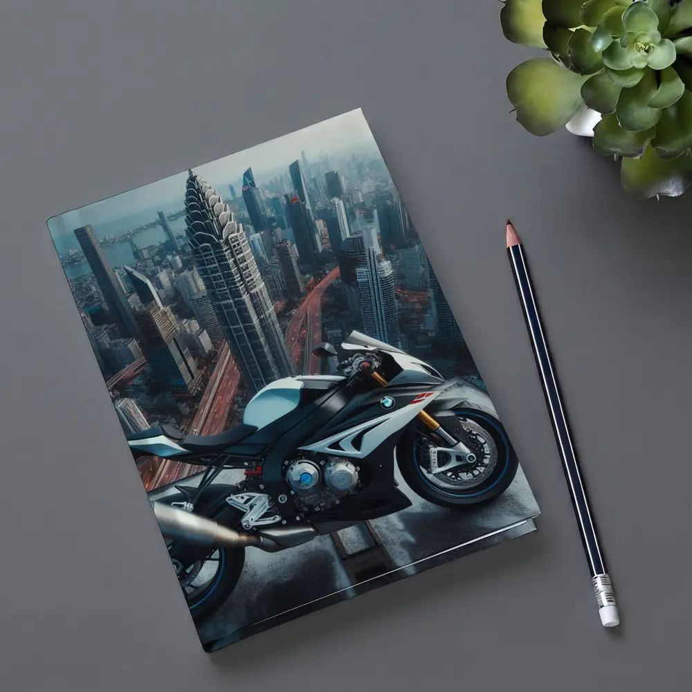 BMW S1000RR Sport Bike City Skyline – Notebooks