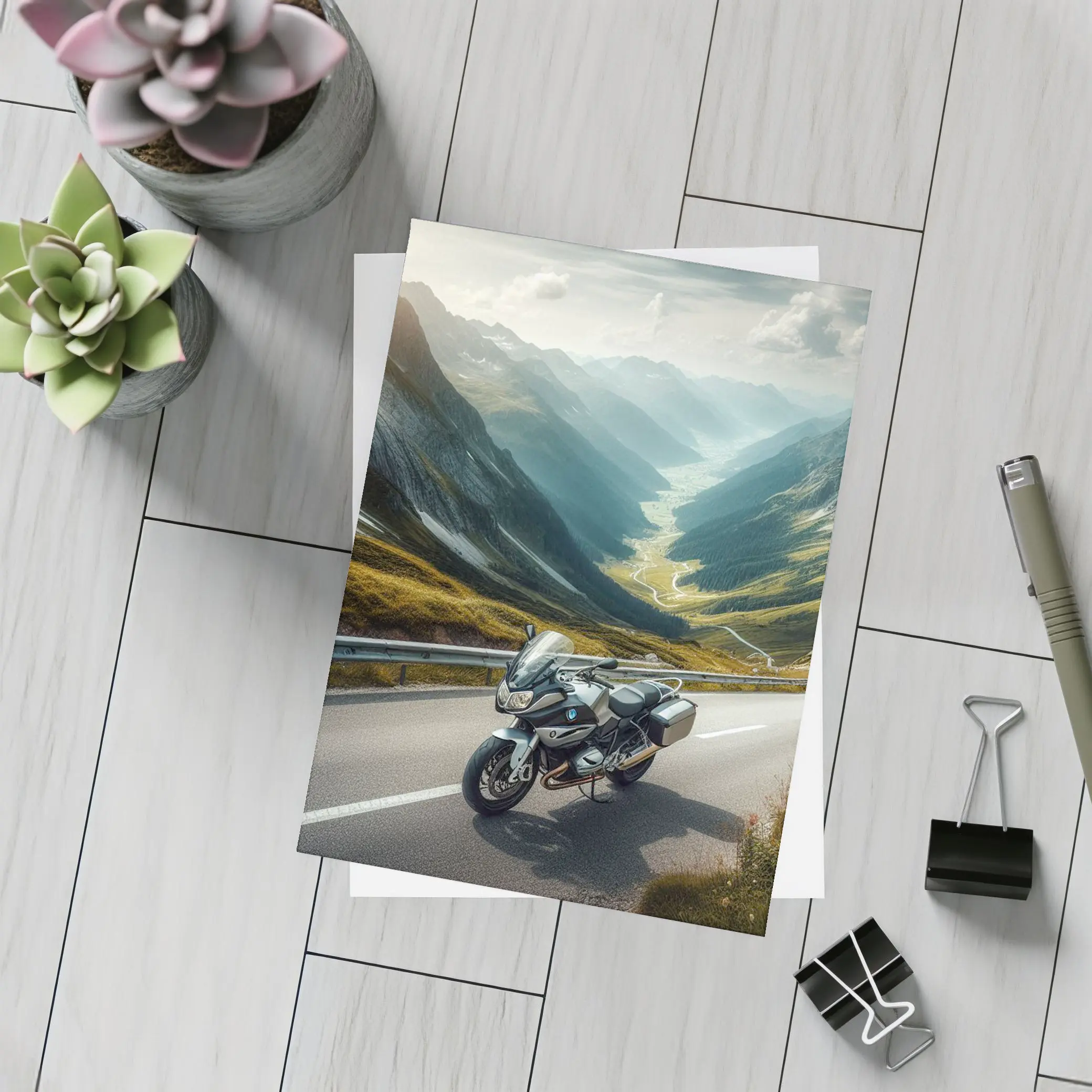 BMW Touring Motorcycle Alpine Mountain Road – Postcards