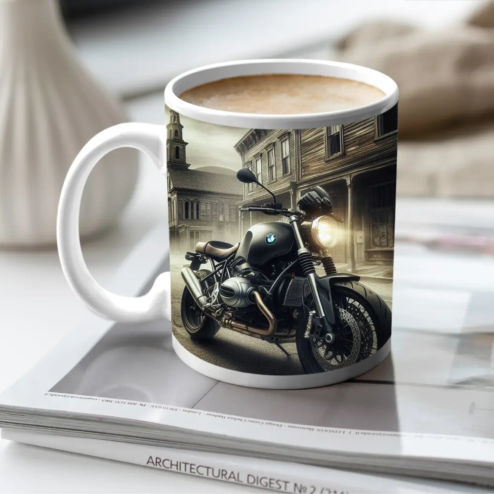 BMW R nineT Ghost Town Street Scene – Mugs
