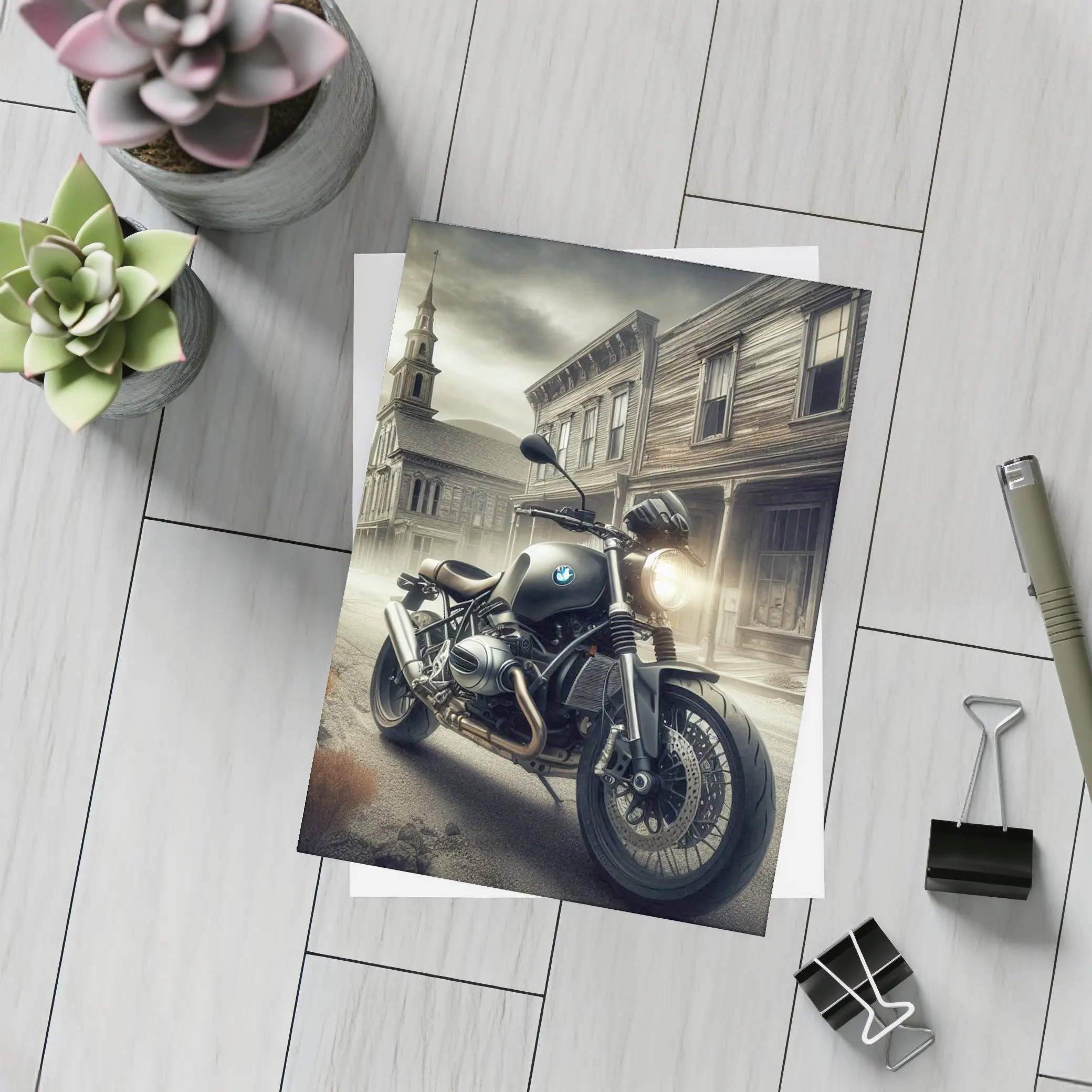 BMW R nineT Ghost Town Street Scene – Postcards