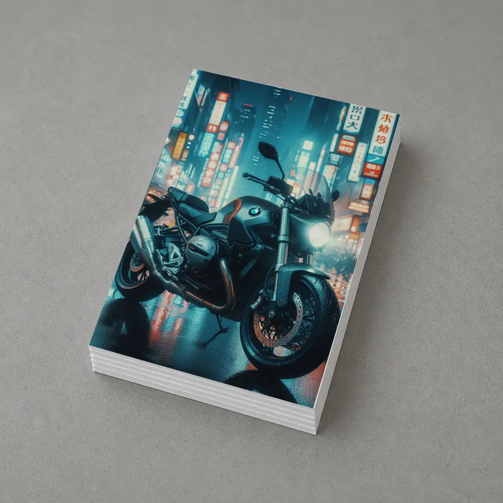 BMW Motorcycle Neon City Night Street – Postcards