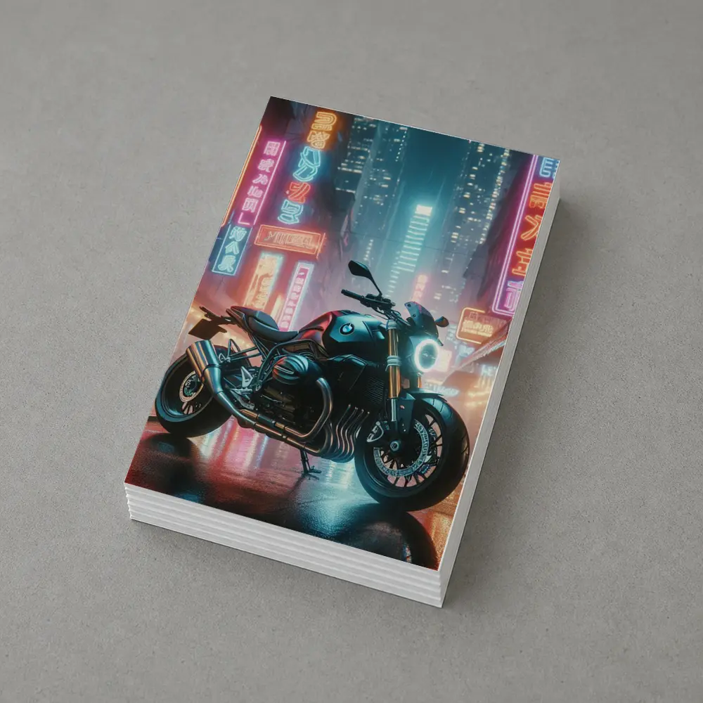 BMW Motorcycle Neon City Night Street – Postcards