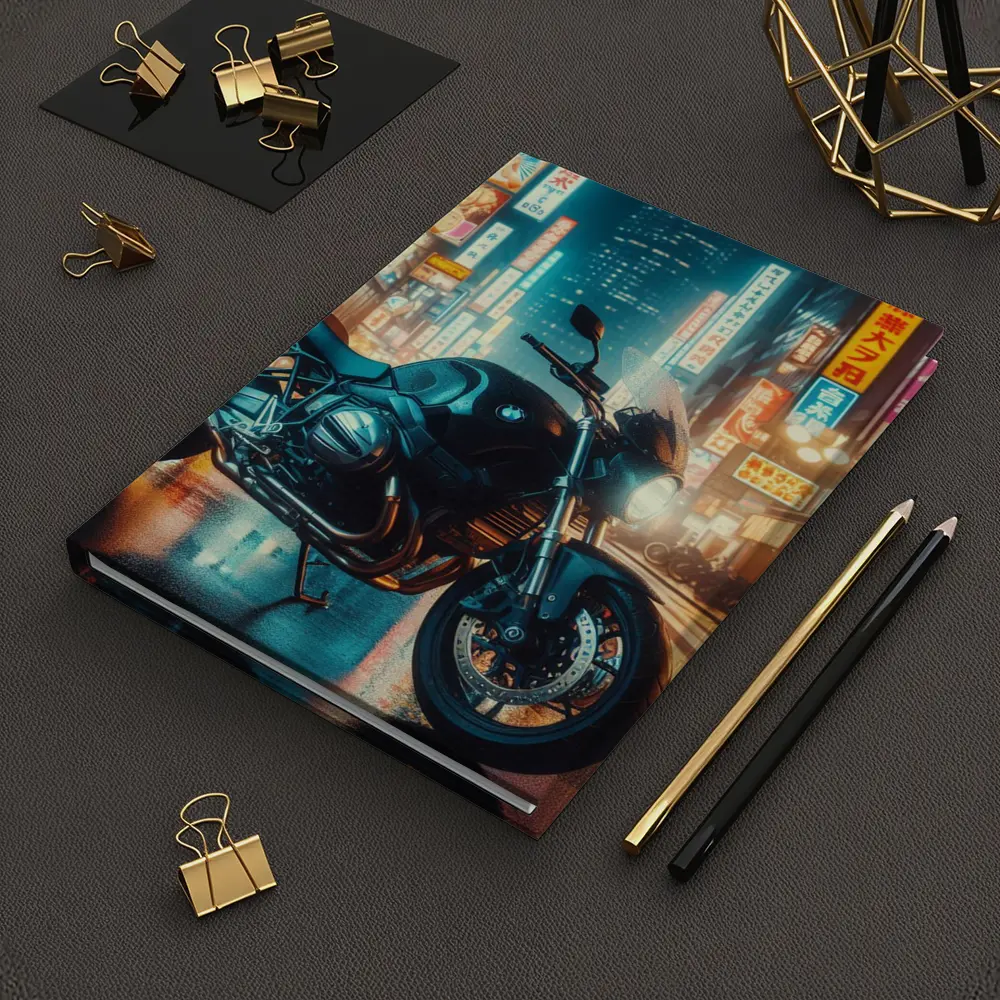 BMW Motorcycle Neon Tokyo City Night – Notebooks