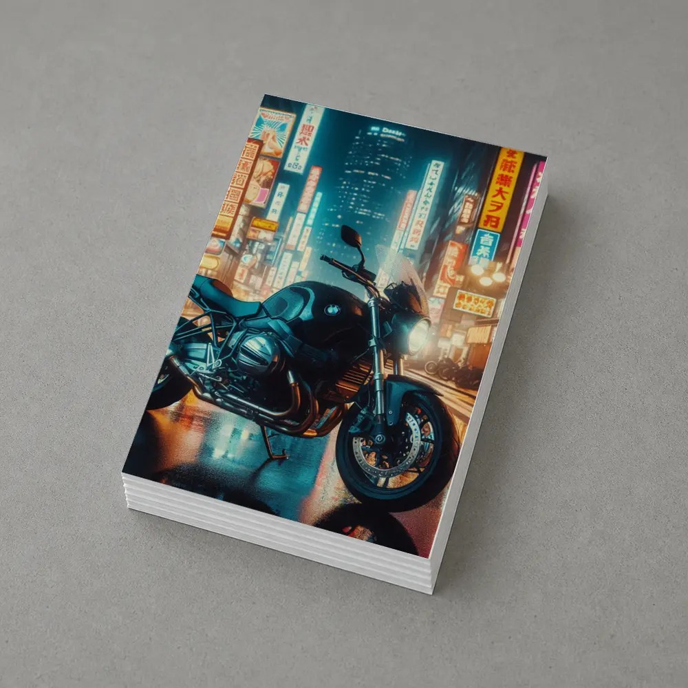 BMW Motorcycle Neon Tokyo City Night – Postcards