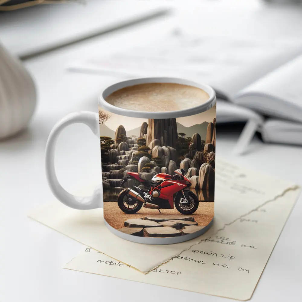 Red Ducati Superbike Japanese Rock Garden – Mugs