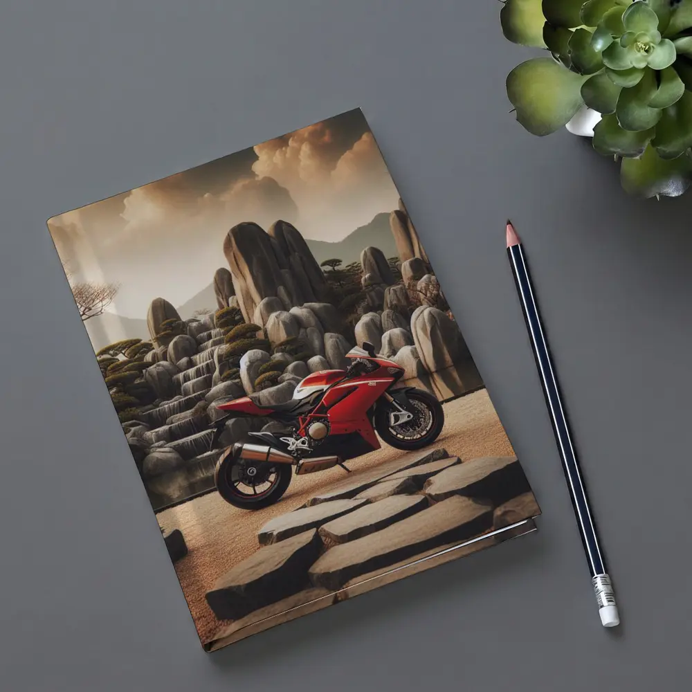 Red Ducati Superbike Japanese Rock Garden – Notebooks
