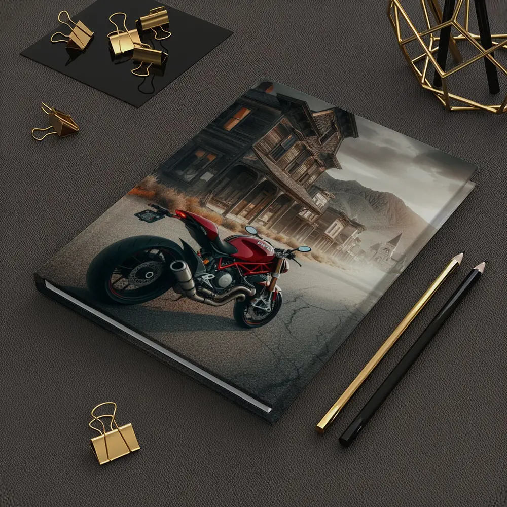 Red Ducati Monster Ghost Town Street – Notebooks