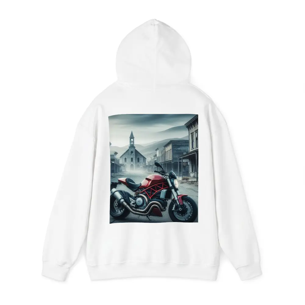 Ducati Monster Red Bike Ghost Town Street – Hoodies