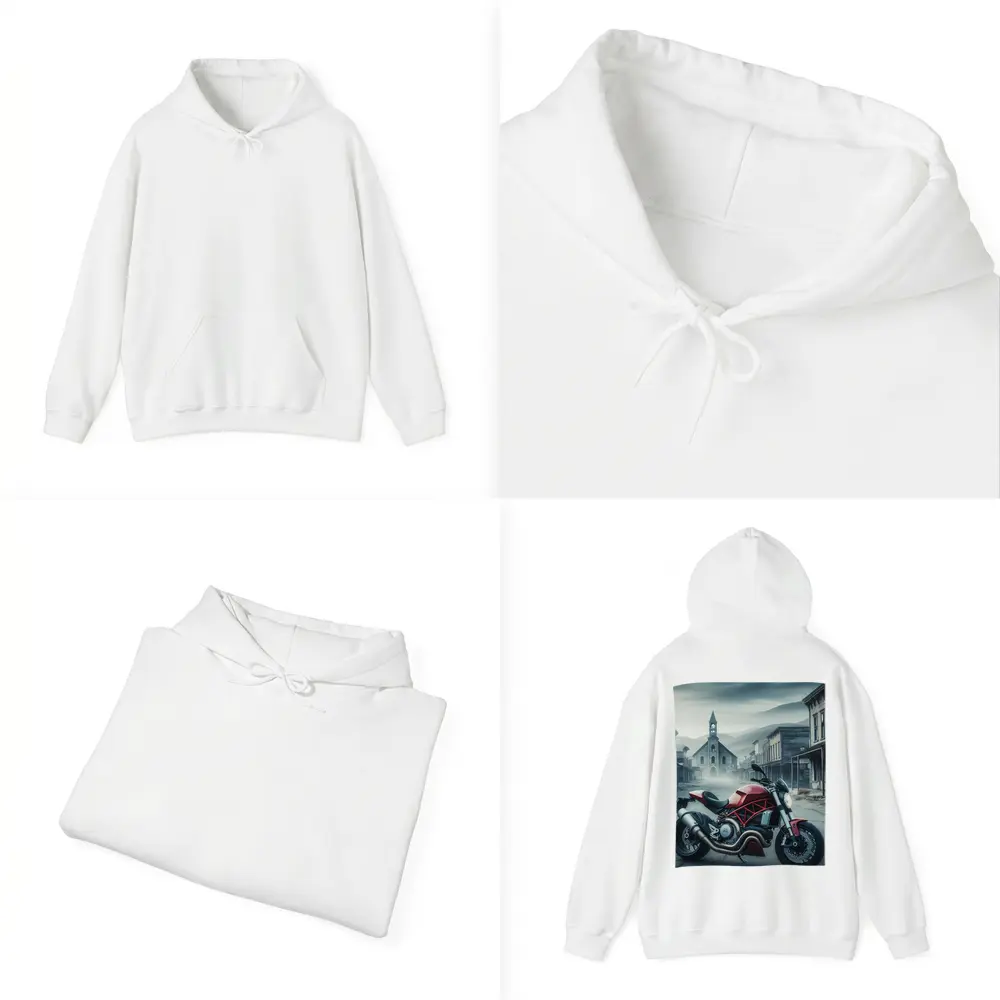 Ducati Monster Red Bike Ghost Town Street – Hoodies