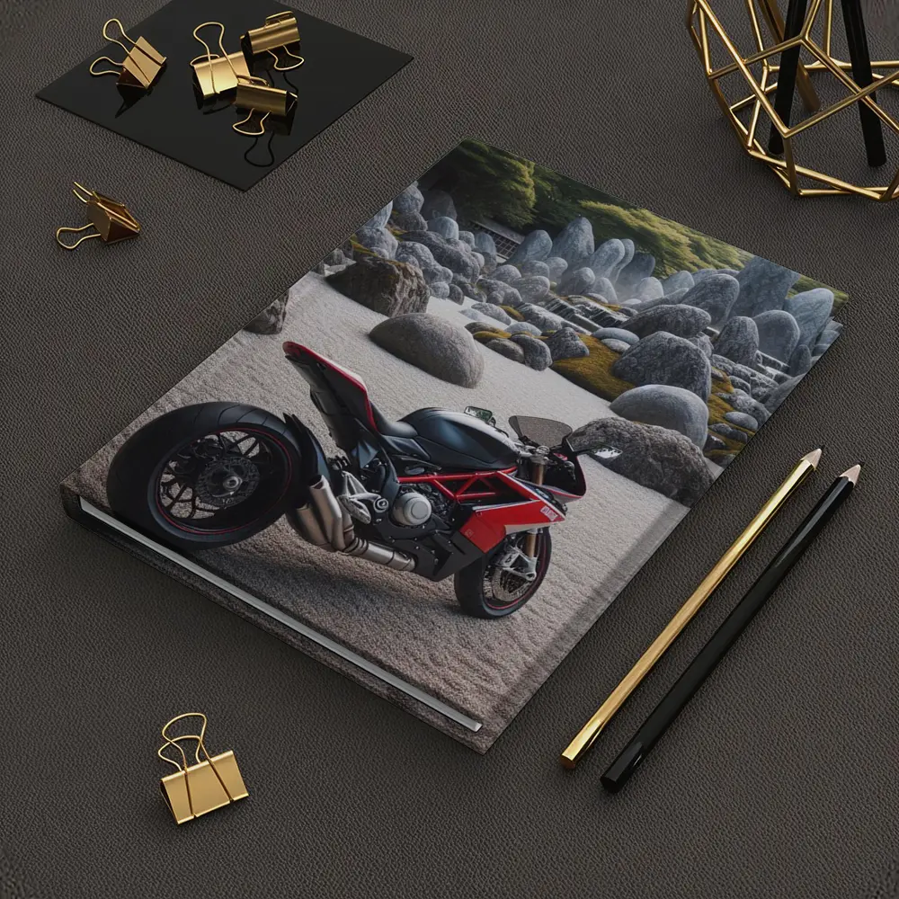 Ducati Superbike Parked In Zen Garden – Notebooks